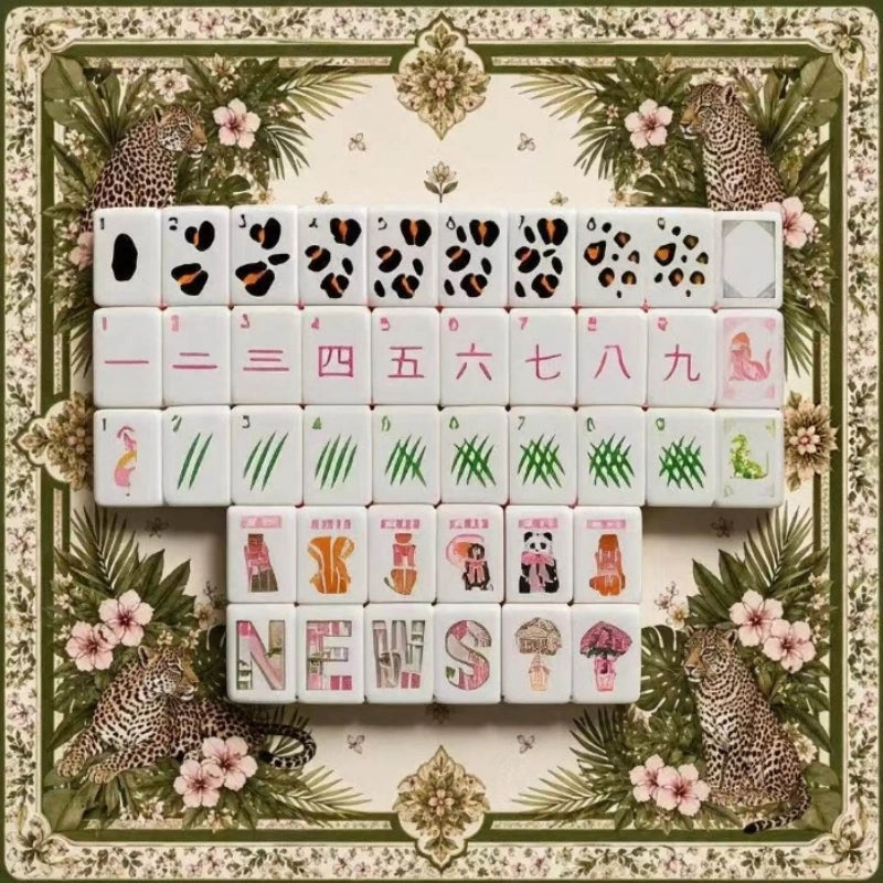 Jungle themed American mahjong Tiles