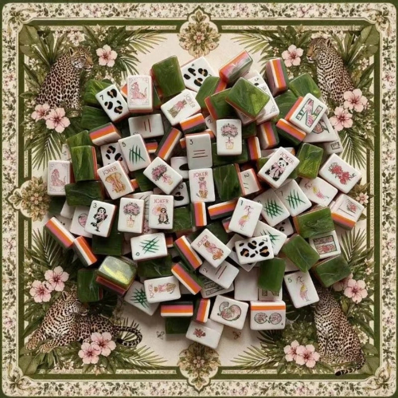 Jungle themed American mahjong Tiles