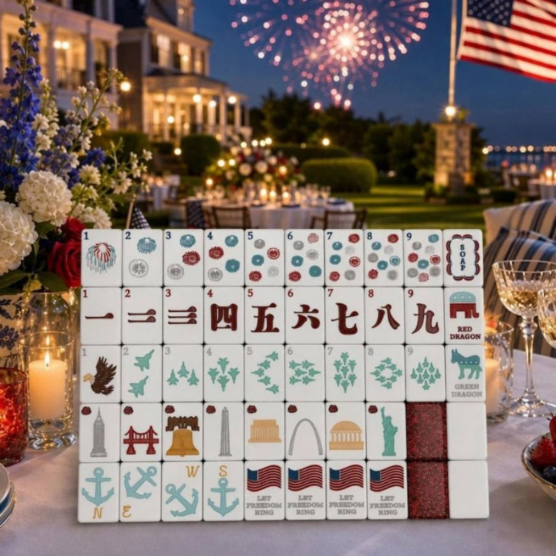 Patriotic‑themed American mahjong Tiles