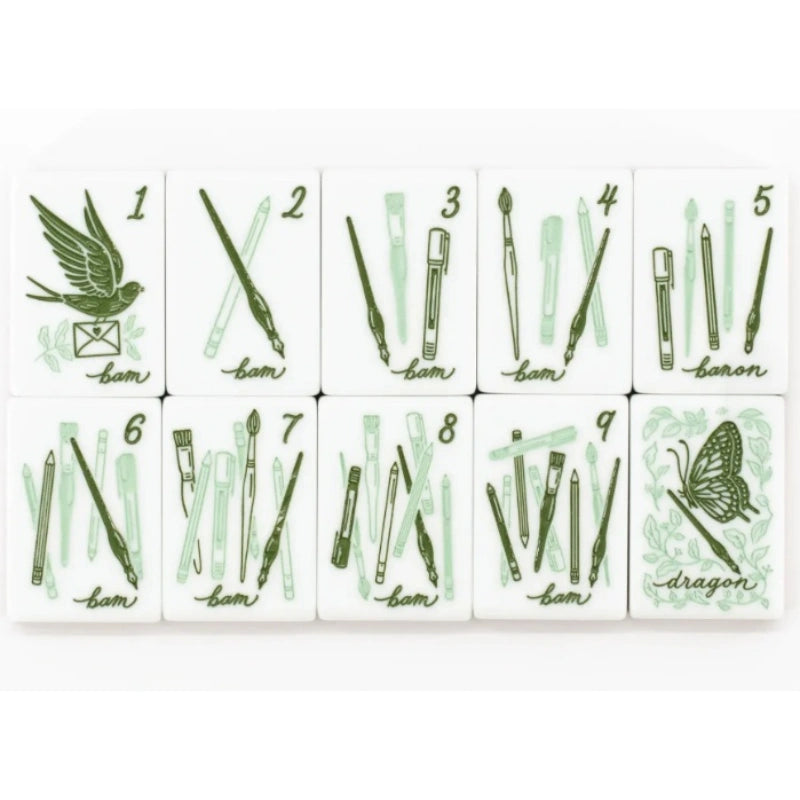 Stationery‑themed American mahjong Tiles