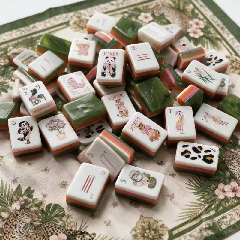 Jungle themed American mahjong Tiles