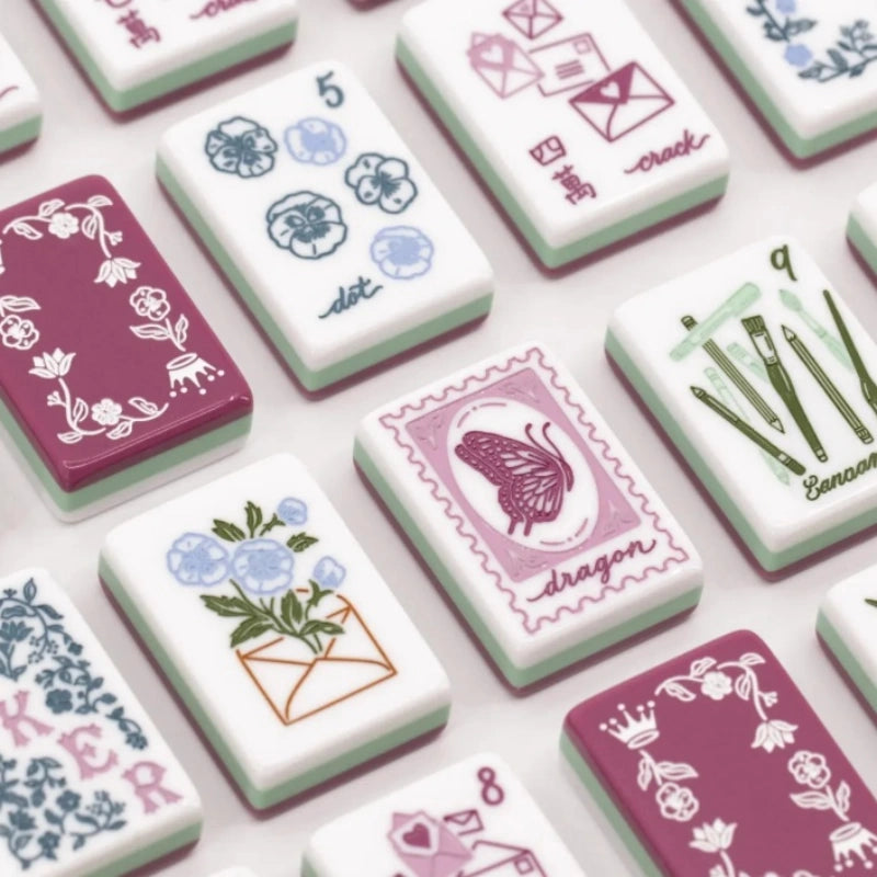 Stationery‑themed American mahjong Tiles