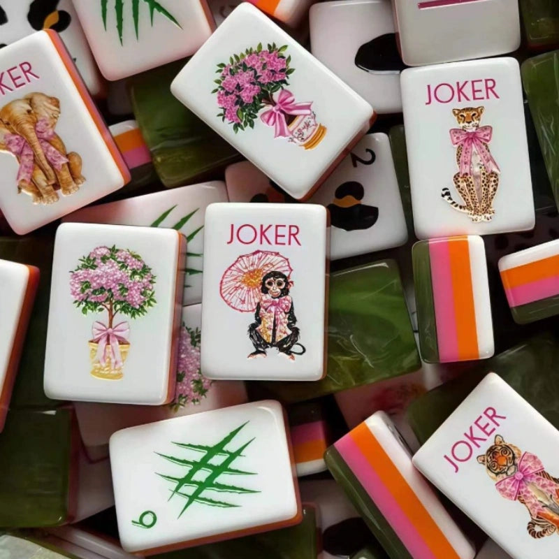 Jungle themed American mahjong Tiles