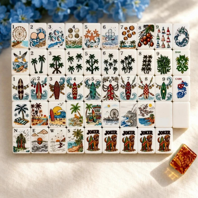 beach surf american mahjong set