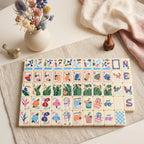 Beach art mahjong tiles flat lay