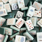 Soft coastal‑toned American mahjong set