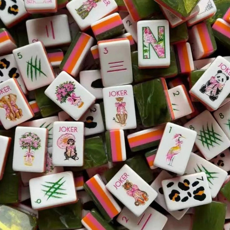 Jungle themed American mahjong Tiles