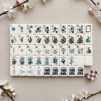 Elegant sea plant themed mah‑jongg tiles with jokers