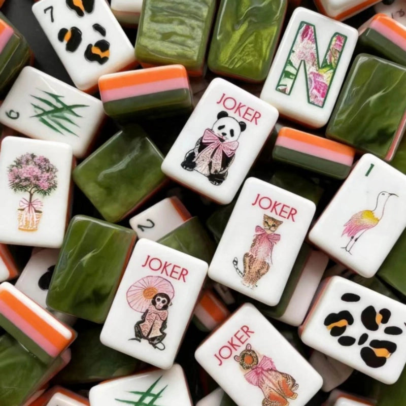 Jungle themed American mahjong Tiles