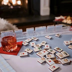 Hand Holding Winter Ski Forest American Mahjong Tile
