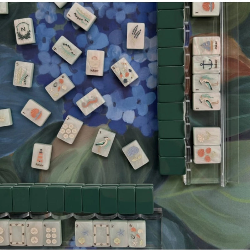 Beautiful beach‑theme American mahjong tiles