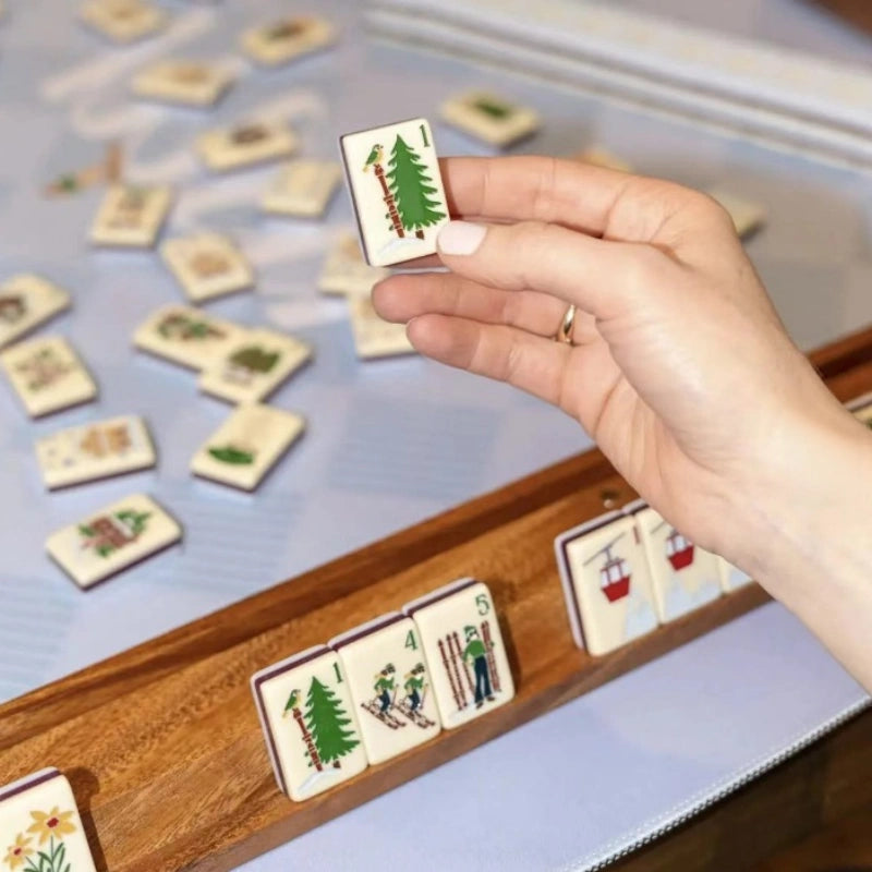 Snow Cabin American Mahjong Tile