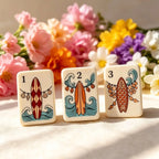 surfboard themed mahjong gift set