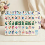 Tropical illustrated mahjong tile set